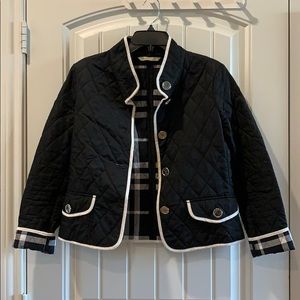 Burberry Black White Plaid Coat Short Jacket S